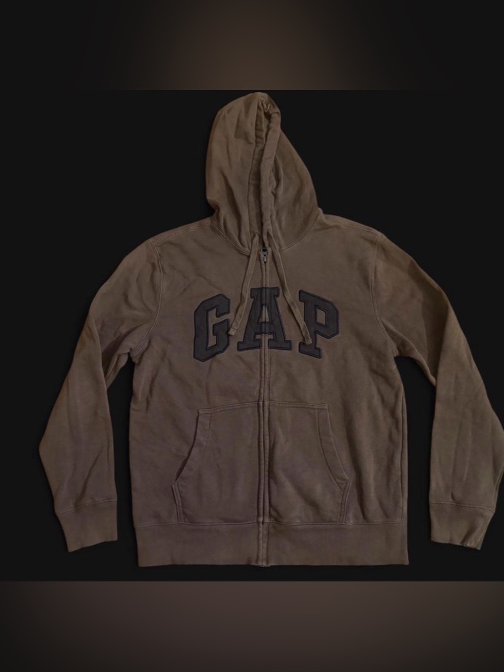 Y2K Brown Gap zip up hoodie size M